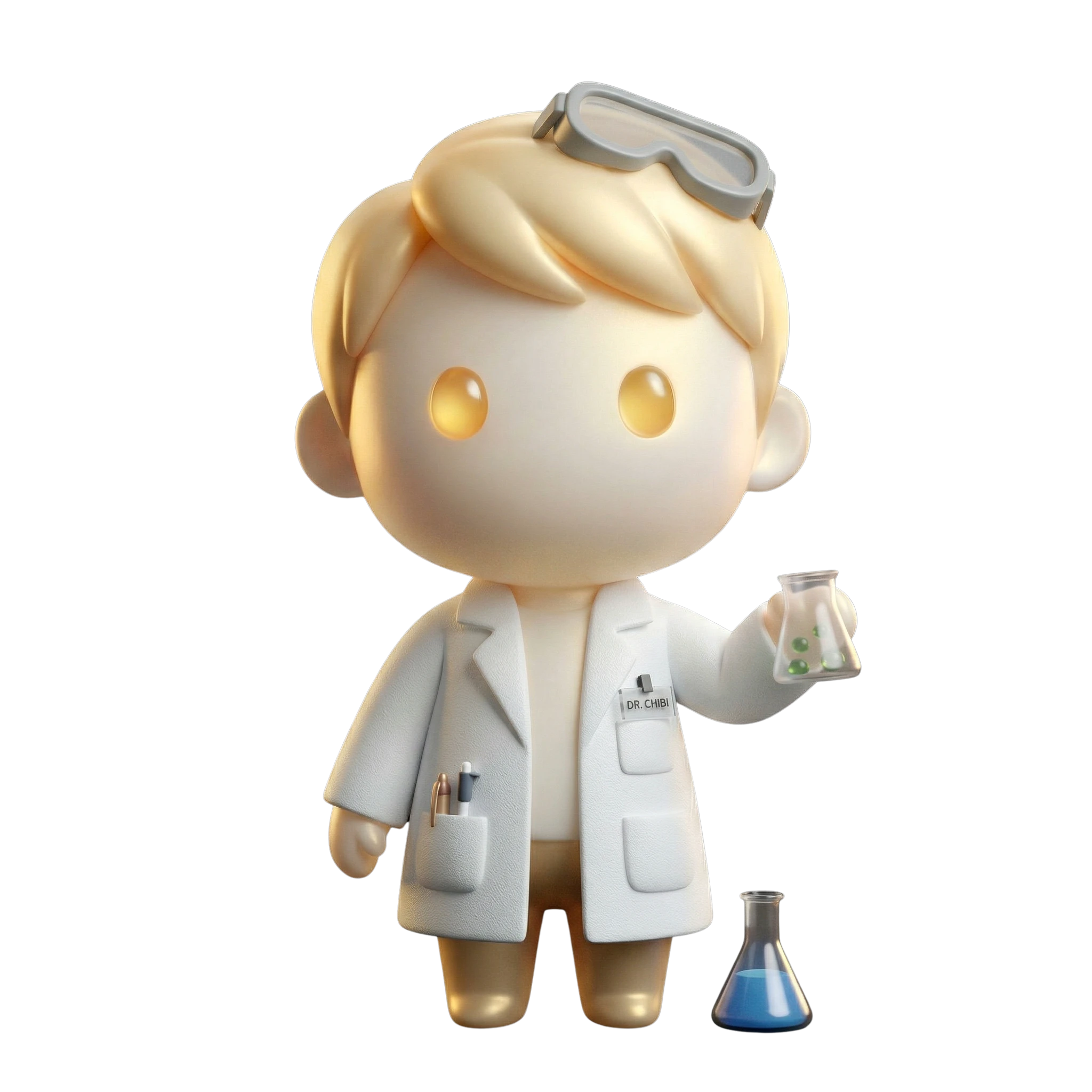 Godmode AI scientist mascot analyzing A/B test results